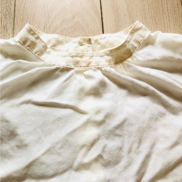 Anthropologie Cloth & Stone Cotton Ruffled Mock Neck Sleeveless Top in Off White - Picture 5 of 9